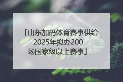 山东加码体育赛事供给 2025年拟办200场国家级以上赛事