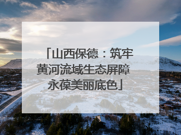 山西保德：筑牢黄河流域生态屏障 永葆美丽底色