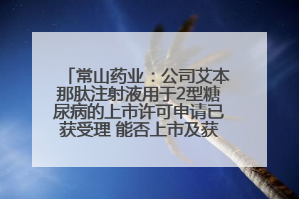 常山药业：公司艾本那肽注射液用于2型糖尿病的上市许可申请已获受理 能否上市及获批时间存在不确定性
