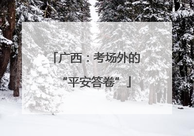 广西：考场外的“平安答卷”