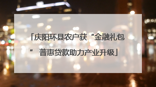 庆阳环县农户获“金融礼包” 普惠贷款助力产业升级