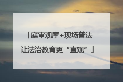 庭审观摩+现场普法 让法治教育更“直观”