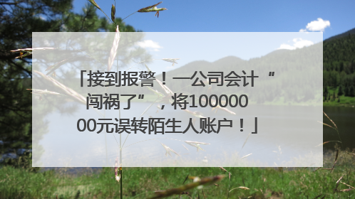 接到报警！一公司会计“闯祸了”，将10000000元误转陌生人账户！