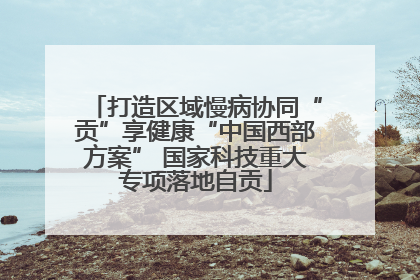 打造区域慢病协同“贡”享健康“中国西部方案” 国家科技重大专项落地自贡
