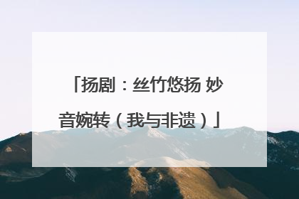 扬剧：丝竹悠扬 妙音婉转（我与非遗）