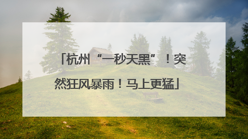 杭州“一秒天黑”！突然狂风暴雨！马上更猛