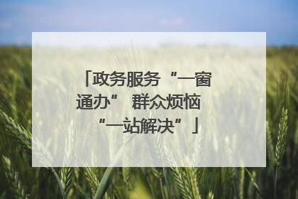 政务服务“一窗通办” 群众烦恼“一站解决”