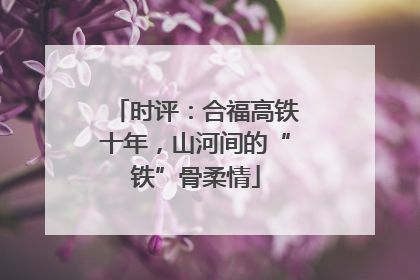 时评：合福高铁十年，山河间的“铁”骨柔情