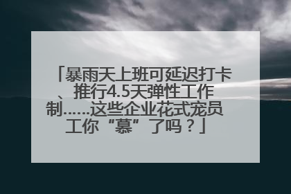 暴雨天上班可延迟打卡、推行4.5天弹性工作制……这些企业花式宠员工你“慕”了吗？