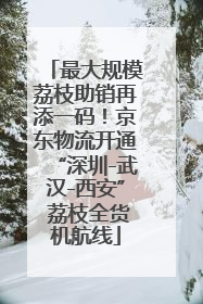 最大规模荔枝助销再添一码！京东物流开通“深圳-武汉-西安” 荔枝全货机航线