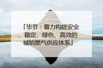 毕节：着力构建安全、稳定、绿色、高效的城镇燃气供应体系