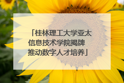 桂林理工大学亚太信息技术学院揭牌 推动数字人才培养
