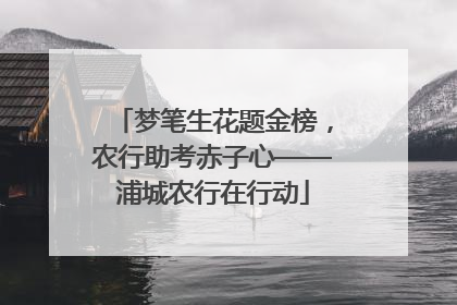 梦笔生花题金榜，农行助考赤子心——浦城农行在行动