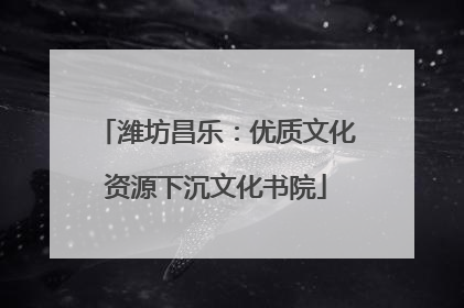 潍坊昌乐：优质文化资源下沉文化书院