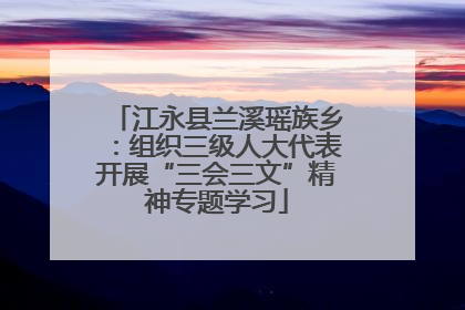 江永县兰溪瑶族乡：组织三级人大代表开展“三会三文”精神专题学习