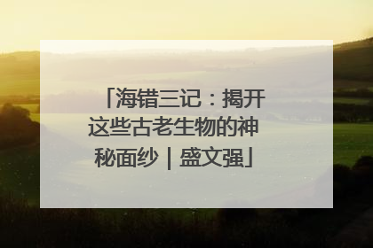 海错三记：揭开这些古老生物的神秘面纱｜盛文强