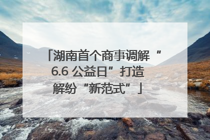 湖南首个商事调解“6.6 公益日”打造解纷“新范式”