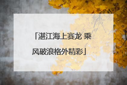 湛江海上赛龙 乘风破浪格外精彩