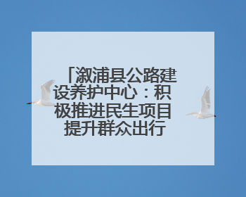 溆浦县公路建设养护中心：积极推进民生项目 提升群众出行体验