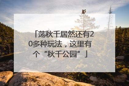 荡秋千居然还有20多种玩法，这里有个“秋千公园”
