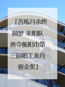 苦练月余终圆梦 耒阳队勇夺衡阳市第三届职工龙舟赛金奖
