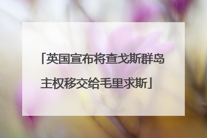英国宣布将查戈斯群岛主权移交给毛里求斯