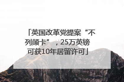 英国改革党提案“不列颠卡”，25万英镑可获10年居留许可