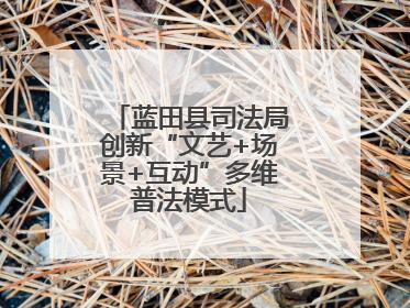 蓝田县司法局创新“文艺+场景+互动”多维普法模式