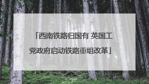 西南铁路归国有 英国工党政府启动铁路重组改革
