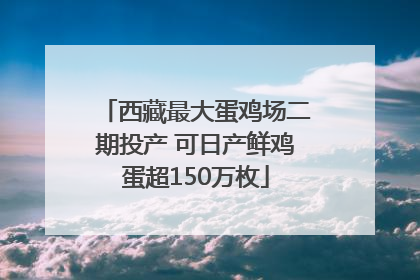 西藏最大蛋鸡场二期投产 可日产鲜鸡蛋超150万枚