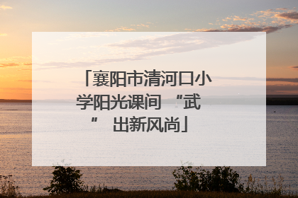 襄阳市清河口小学阳光课间 “武” 出新风尚