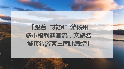 跟着“苏超”游扬州，多重福利迎客流，文旅名城接待游客量同比激增
