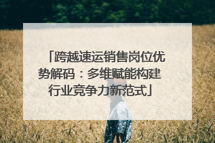 跨越速运销售岗位优势解码：多维赋能构建行业竞争力新范式