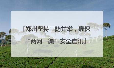 郑州坚持三防并举，确保“两河一渠”安全度汛