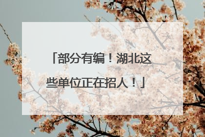 部分有编！湖北这些单位正在招人！