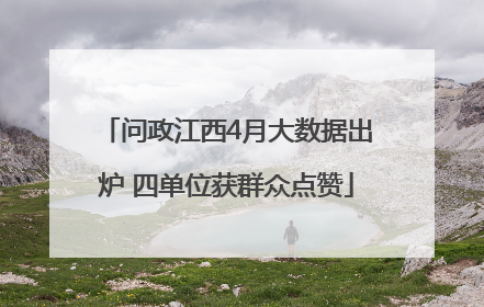 问政江西4月大数据出炉 四单位获群众点赞