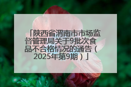 陕西省渭南市市场监督管理局关于9批次食品不合格情况的通告（2025年第9期）