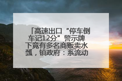 高速出口“停车倒车记12分”警示牌下竟有多名商贩卖水瓢，镇政府：系流动摊位，已多次劝离