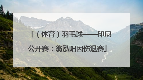 （体育）羽毛球——印尼公开赛：翁泓阳因伤退赛