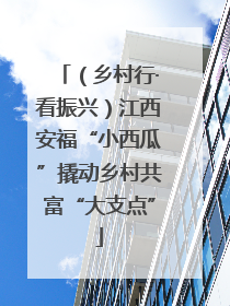 （乡村行·看振兴）江西安福“小西瓜”撬动乡村共富“大支点”