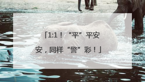 1:1！“平”平安安，同样“警”彩！