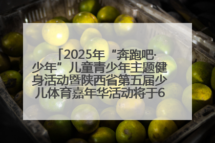 2025年“奔跑吧·少年”儿童青少年主题健身活动暨陕西省第五届少儿体育嘉年华活动将于6月14日正式举办