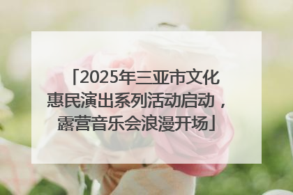 2025年三亚市文化惠民演出系列活动启动，露营音乐会浪漫开场
