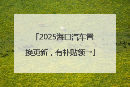 2025海口汽车置换更新，有补贴领→