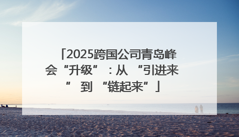 2025跨国公司青岛峰会“升级”：从 “引进来” 到 “链起来”