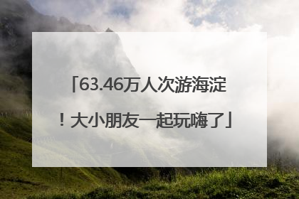 63.46万人次游海淀！大小朋友一起玩嗨了