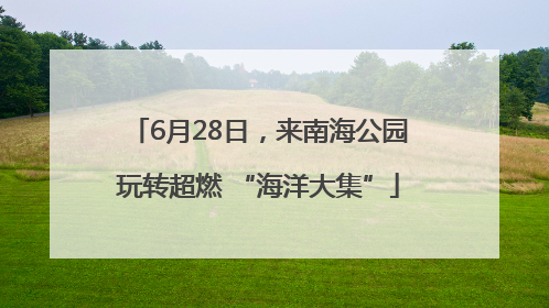 6月28日，来南海公园玩转超燃 “海洋大集”