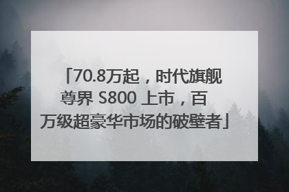 70.8万起，时代旗舰尊界 S800 上市，百万级超豪华市场的破壁者